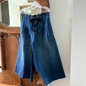 Free People We the Free jeans. Drawstring waist. Cropped length. Like new